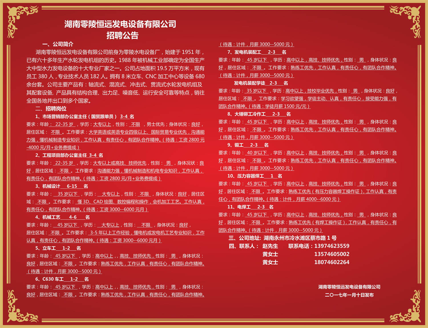 招聘崗位